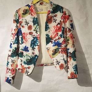 floral womens jacket sz small